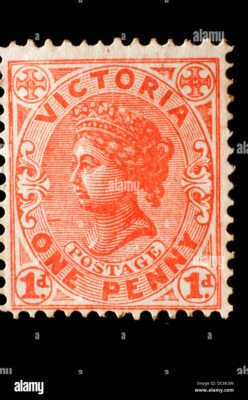 old Victoria, Australia postage stamp Stock Photo Alamy