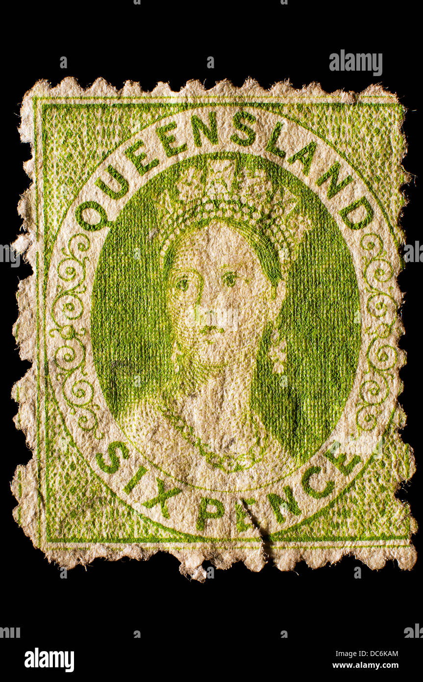 Old Queensland, Australia postage stamp Stock Photo Alamy