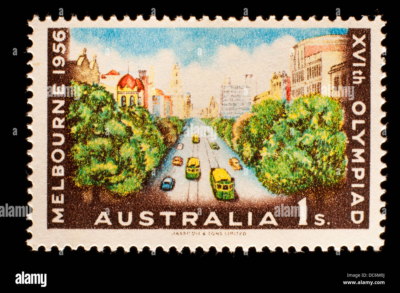 1956 Melbourne Olympic Games Australia postage stamp Stock Photo Alamy