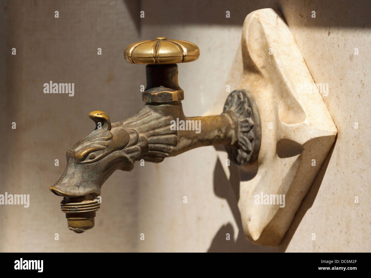 Water tap in Postira village on Brač island, Croatia Stock Photo
