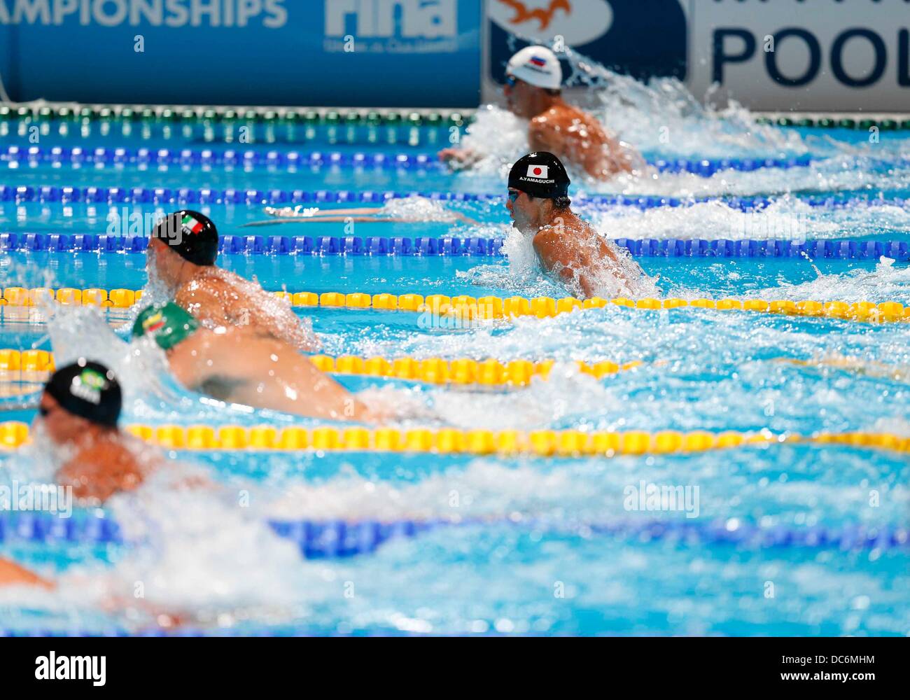 Akihiro Yamaguchi (JPN), JULY 28, 2013 - Swimming : FINA Swimming World Championships Men's 100m Breaststroke Heats at Palau Sant Jordi arena in Barcelona, Spain. (Photo by D.Nakashima/AFLO) Stock Photo