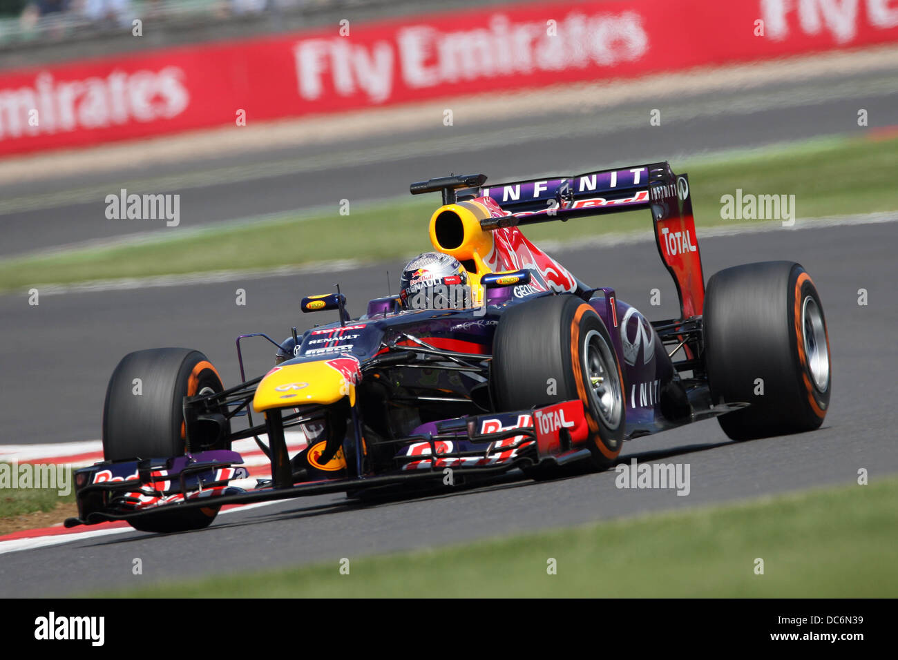 Sebastian Vettel, Red Bull Racing at the 2013 F1 British Grand Prix, Silverstone. Stock Photo