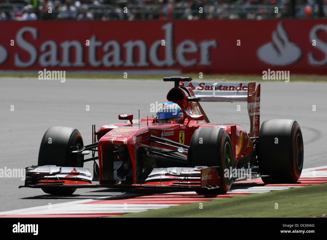 Fernando Alonso, Ferrari F1 at the 2013 F1 British Grand Prix, Silverstone. Stock Photo