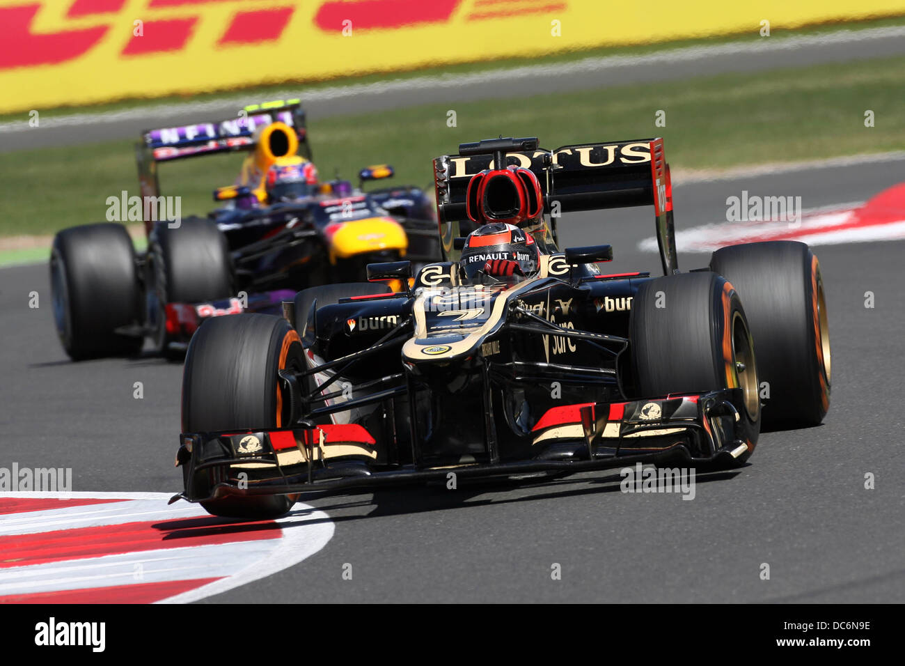 Kimi Raikkonen, Lotus F1 at the 2013 F1 British Grand Prix, Silverstone. Stock Photo
