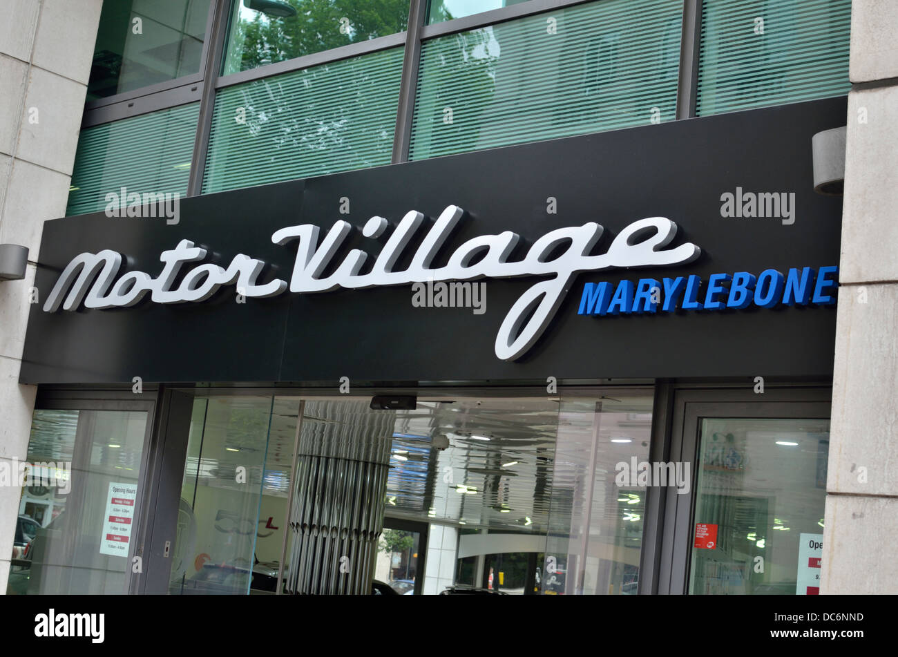 Motor Village car dealer shop in Marylebone, London, UK. Stock Photo