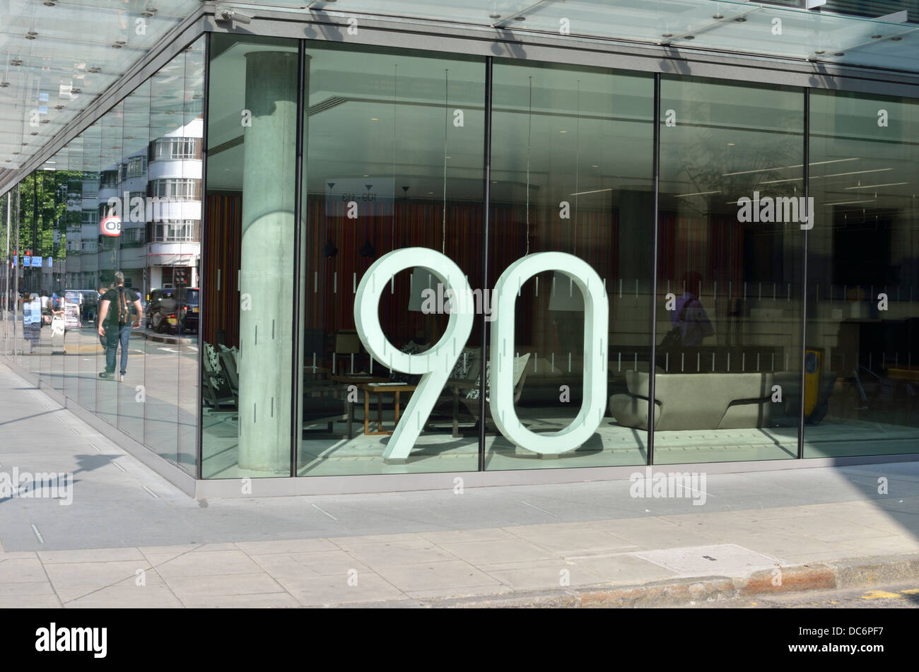 Qube offices at 90 Whitfield Street, Fitzrovia, London, UK. Stock Photo