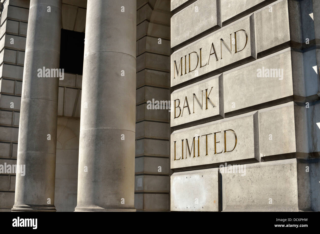 Midland Bank Grade I listed building in Poultry, City of London, London, UK. Stock Photo