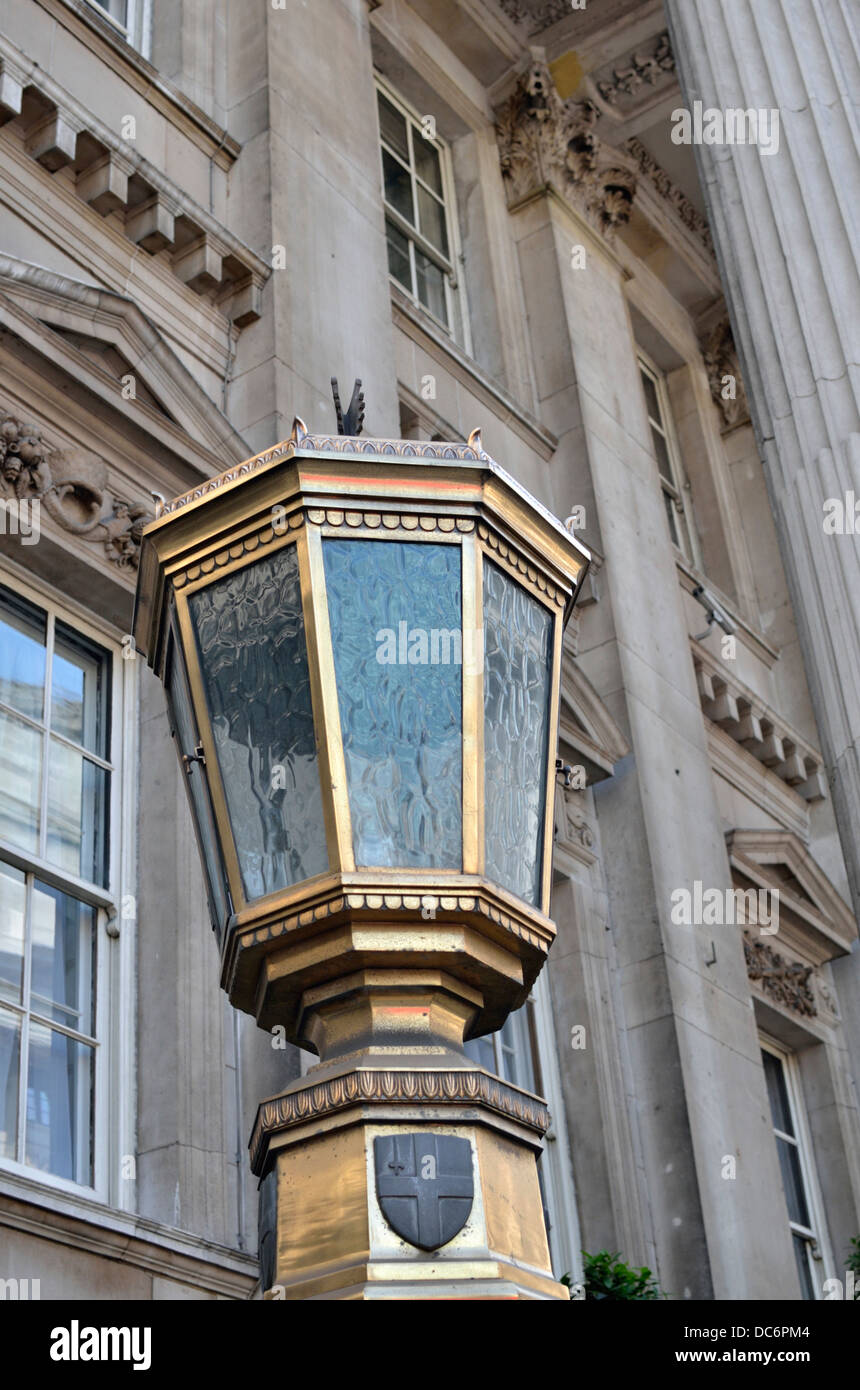 A lantern outside Mansion House, City of London, London, UK. Stock Photo