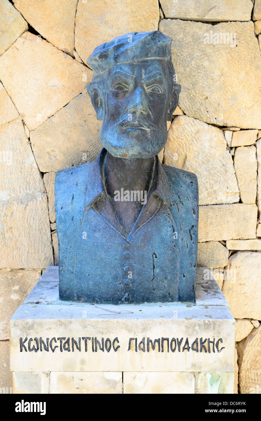 Bust of Konstantinos Giaboudakis, Monastery of Arkadi  - Crete, Greece Stock Photo