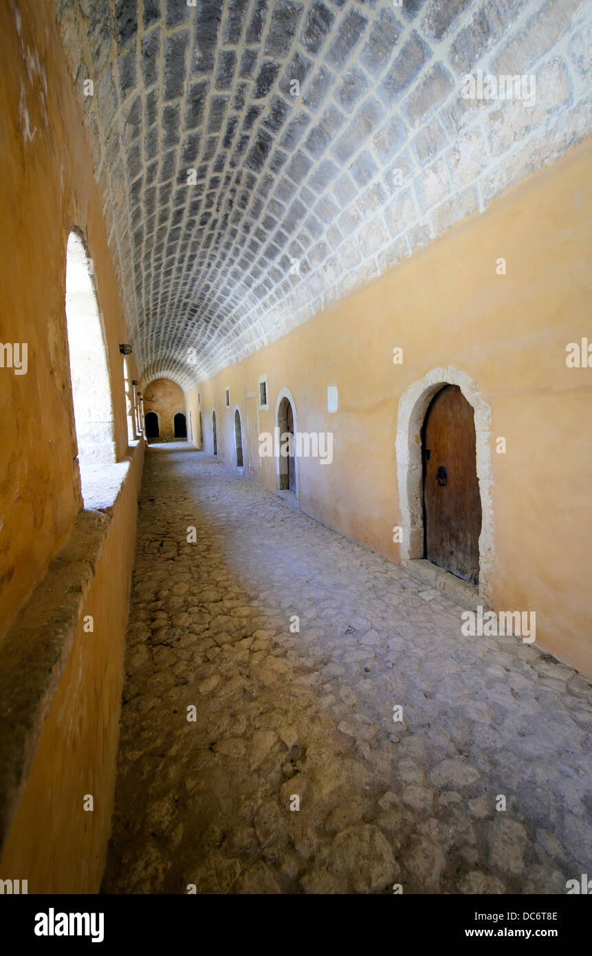 Monk workrooms in the Monastery of Arkadi- - Crete, Greece Stock Photo