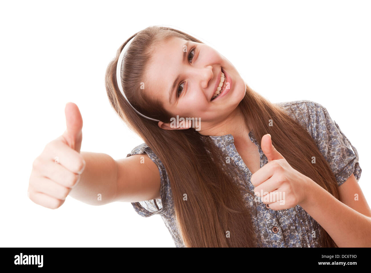 portrait teenager girl on a white background Stock Photo - Alamy