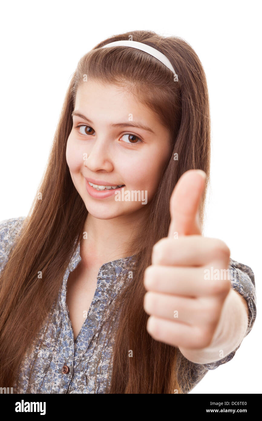 portrait teenager girl on a white background Stock Photo - Alamy