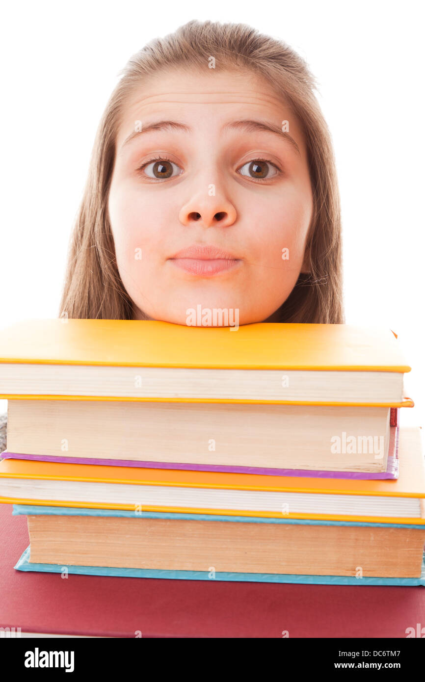portrait teenager girl on a white background Stock Photo - Alamy