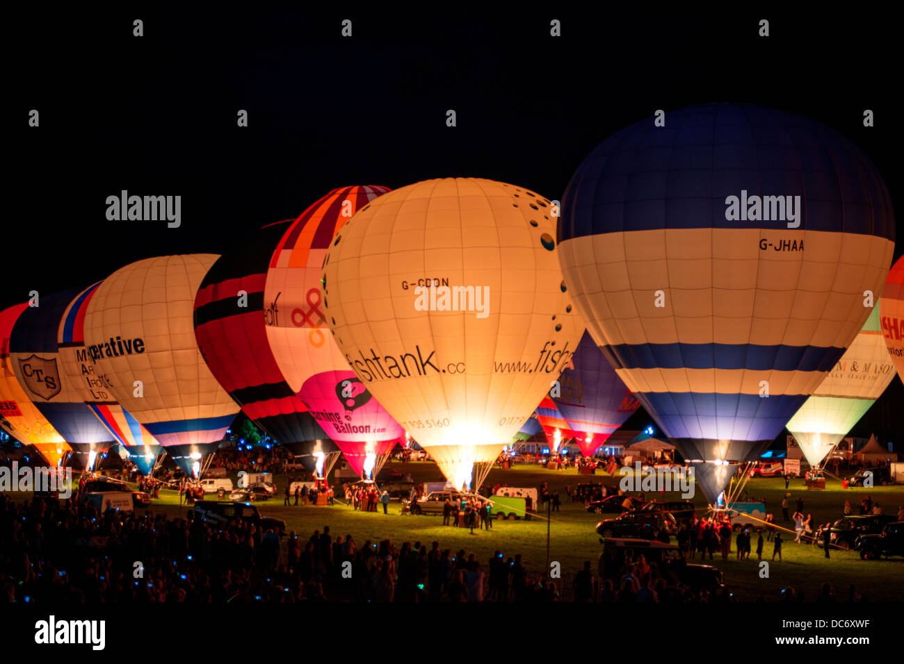 Bristol balloon fiesta. Balloons in the Nightglow musical performance