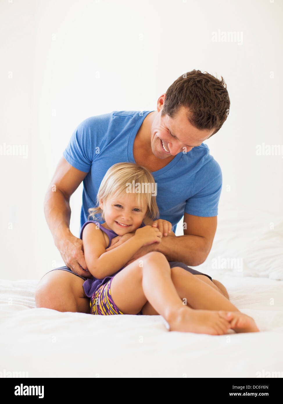 Father playing with daughter (2-3) Stock Photo