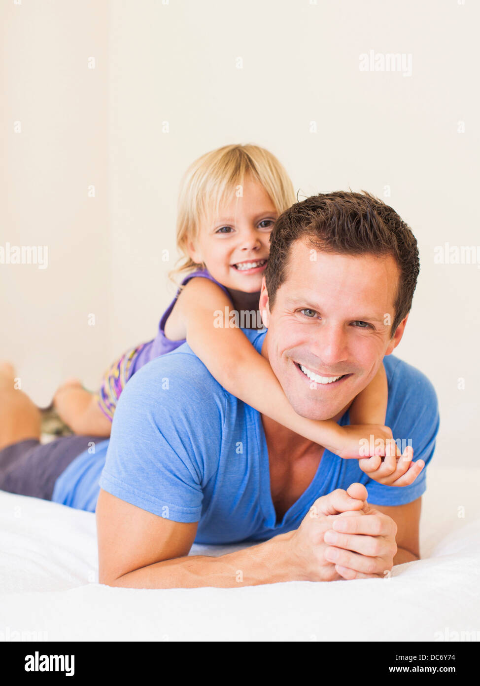 Father playing with daughter (2-3) Stock Photo