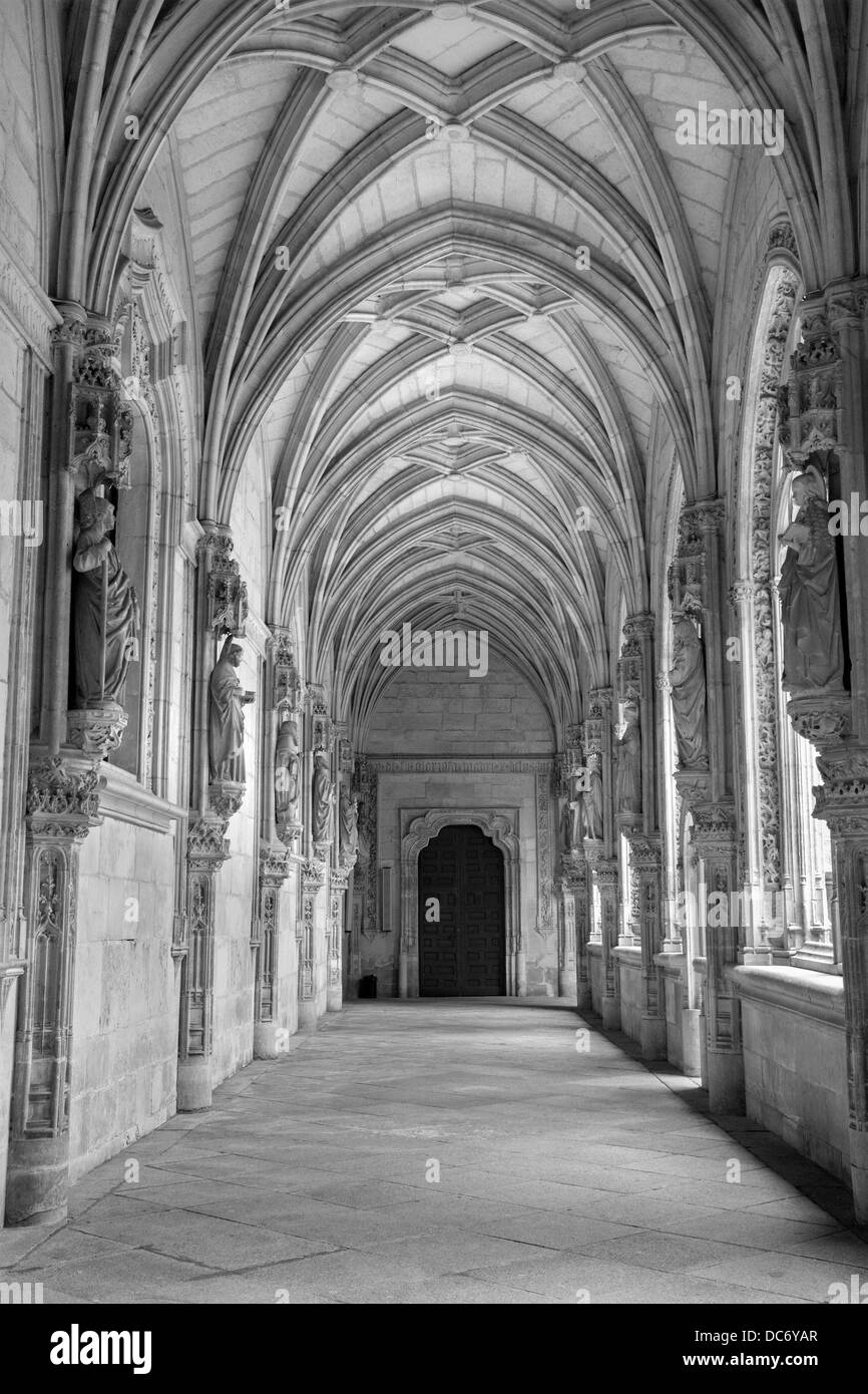 TOLEDO - MARCH 8: Gothic atrium of Monasterio San Juan de los Reyes or Monastery of Saint John of the Kings Stock Photo