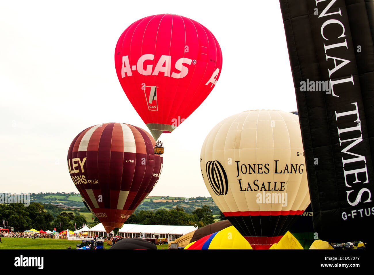 Bristol balloon fiesta, balloons taking off Stock Photo