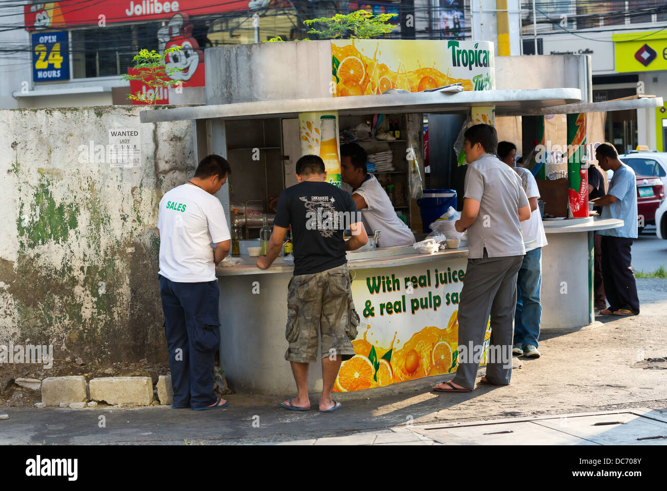 Typical Street Kiosk in Makati City in Metro Manila, Philippines Stock