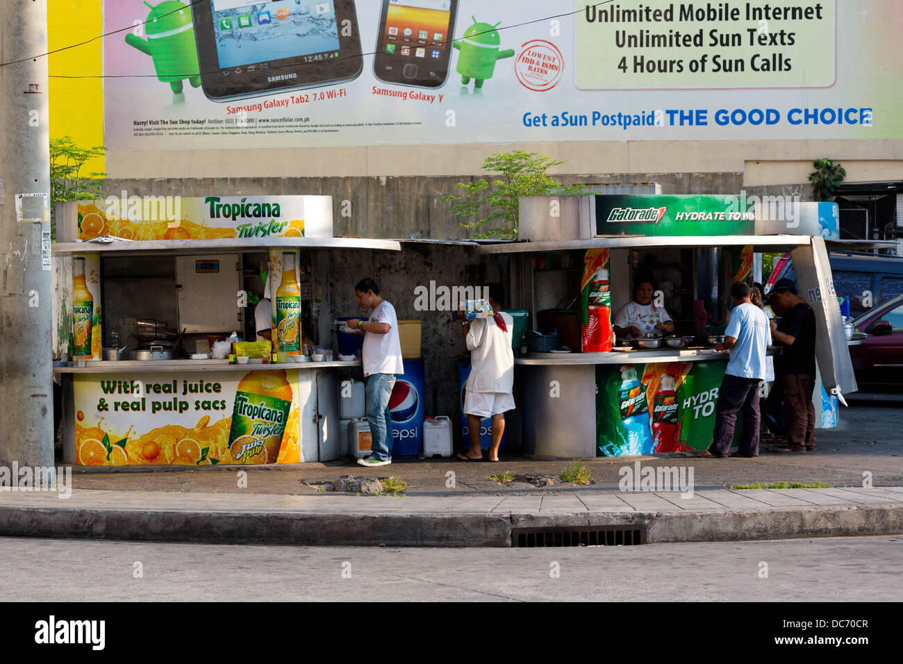 Typical Street Kiosk in Makati City in Metro Manila, Philippines Stock