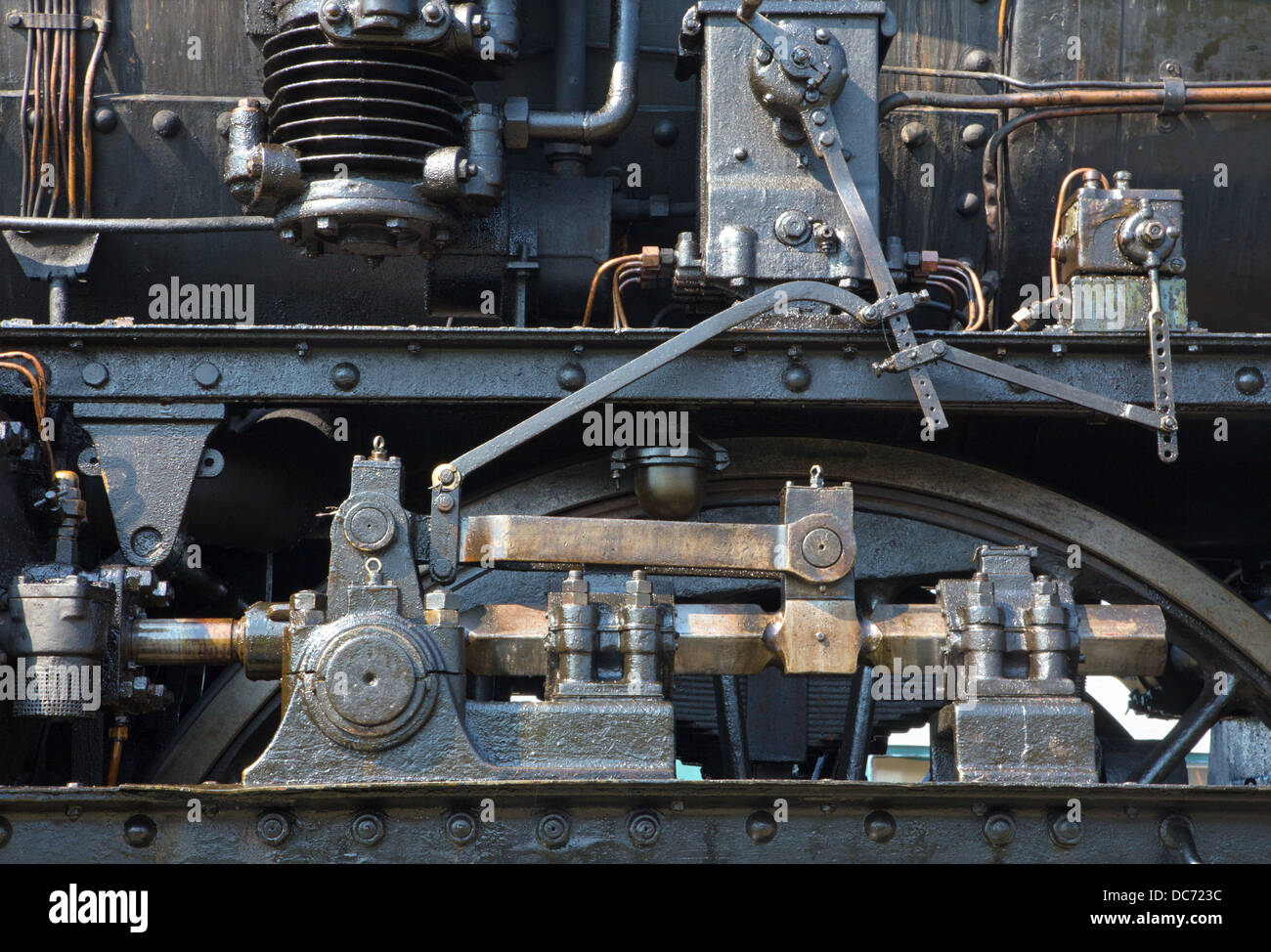 detail of old steam locomotive Stock Photo