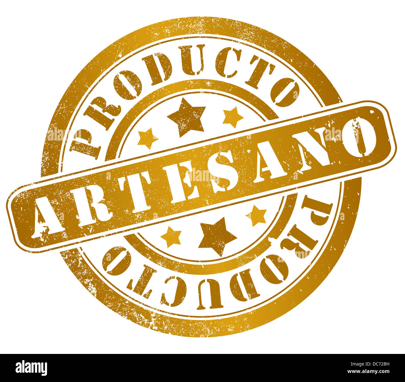 artisan product grunge stamp, in spanish language Stock Photo