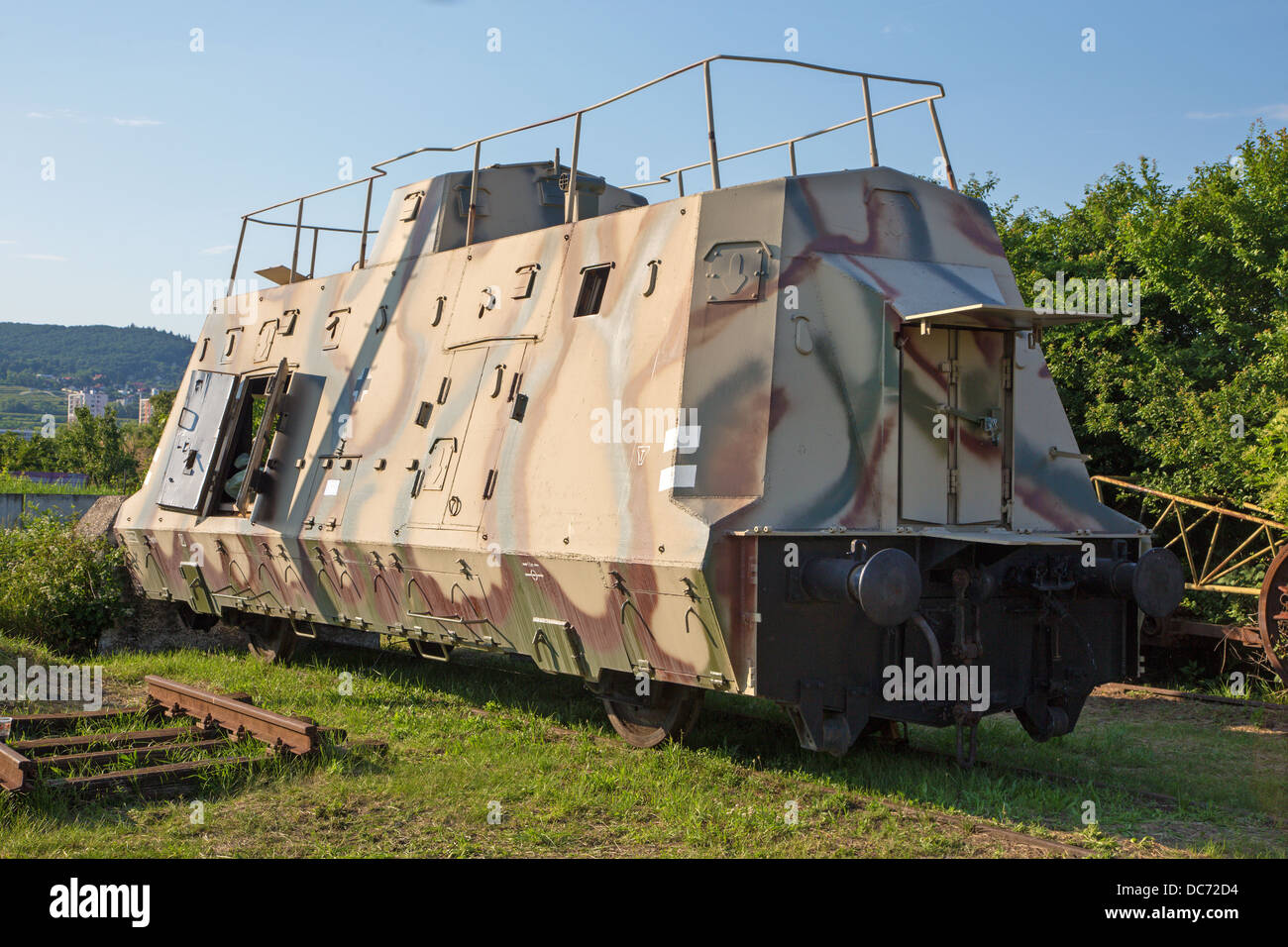 armoured German wagon form second world war - combat train Stock Photo