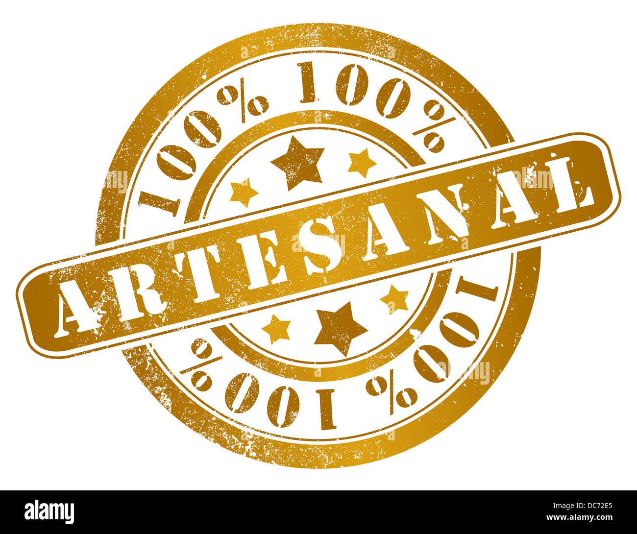 100% artisan product grunge stamp, in spanish language Stock Photo