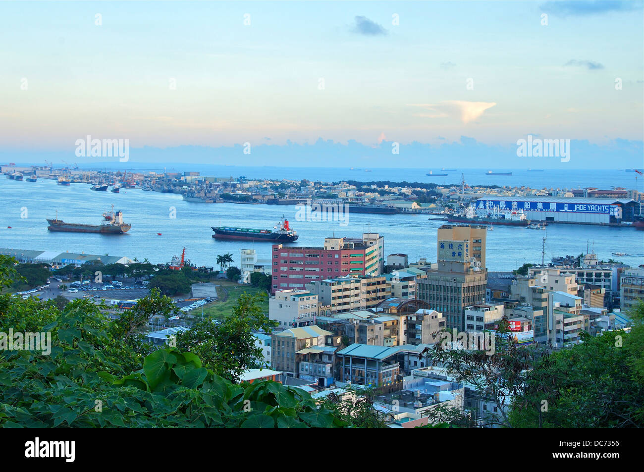 Kaohsiung harbor in Taiwan Stock Photo