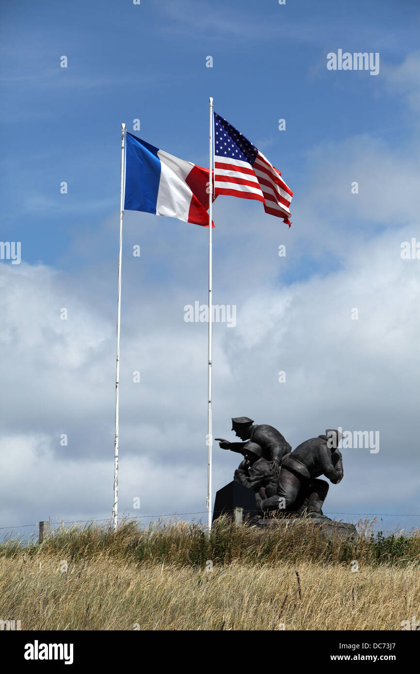 American Memorial to the soldiers and sailors of the United States Navy who took part in operation overlord. Utah Beach Normandy Stock Photo