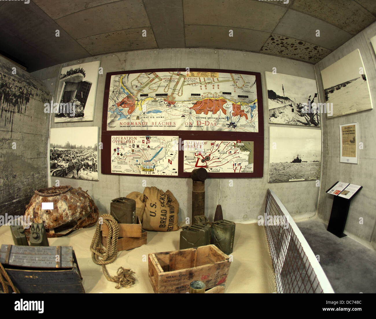 Exhibit at the Museum at Utah Beach, Normandy landings in France, Operation Overlord, D-Day. Stock Photo
