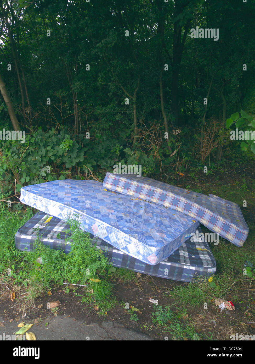 Pile of Dumped Mattresses, UK Stock Photo Alamy