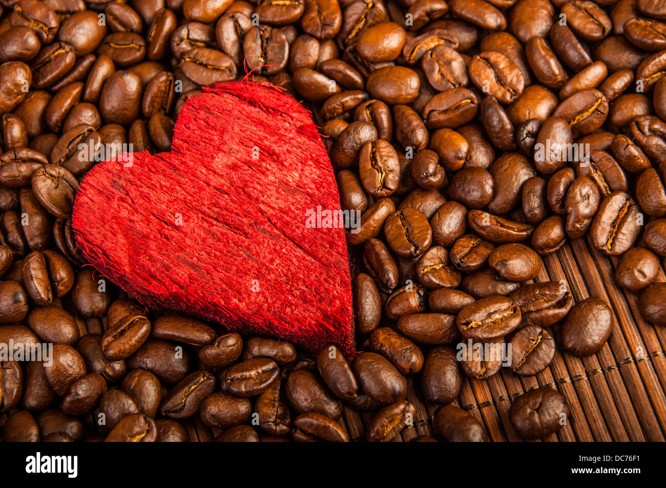 an image of coffee beans and red heart Stock Photo Alamy