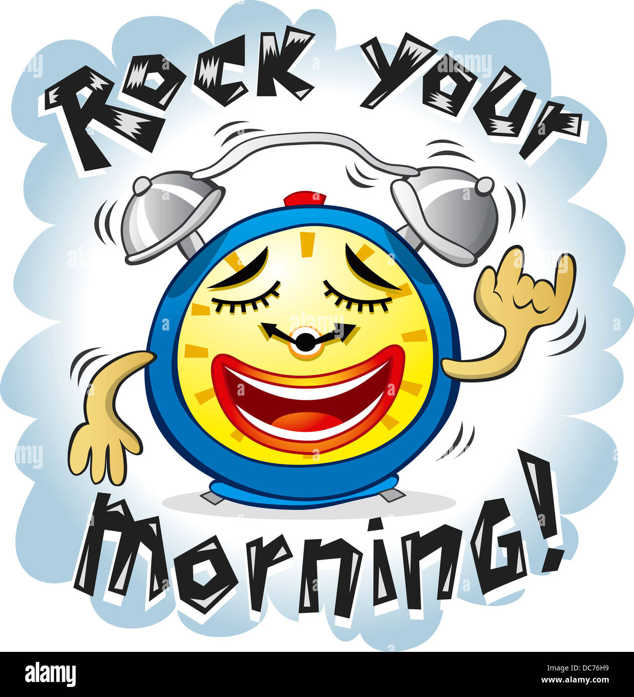 Vector illustration of funny alarm clock in original style Stock Photo Alamy