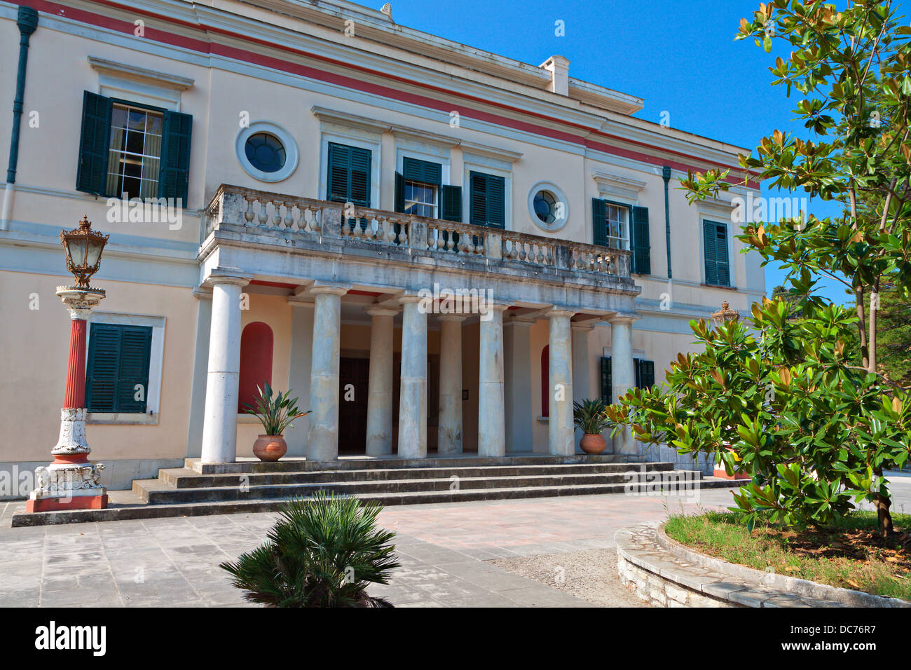 Mon Repo palace at Corfu island in Greece Stock Photo