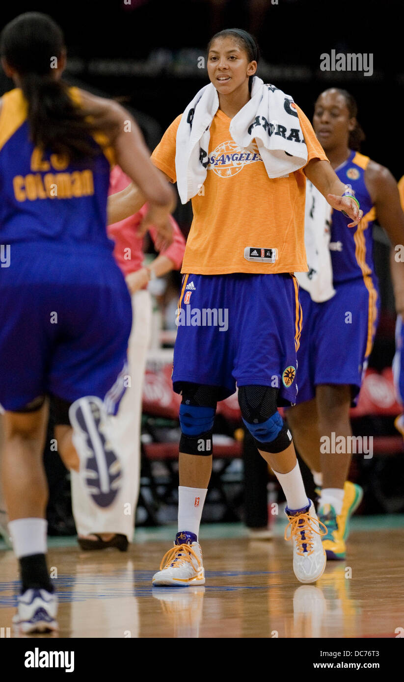 Aug. 10, 2013 - Newark, New Jersey, U.S. - Sparks' forward/center Candace  Parker (3) in the first half during WNBA action at the Prudential Center in  Newark, New Jersey between the New