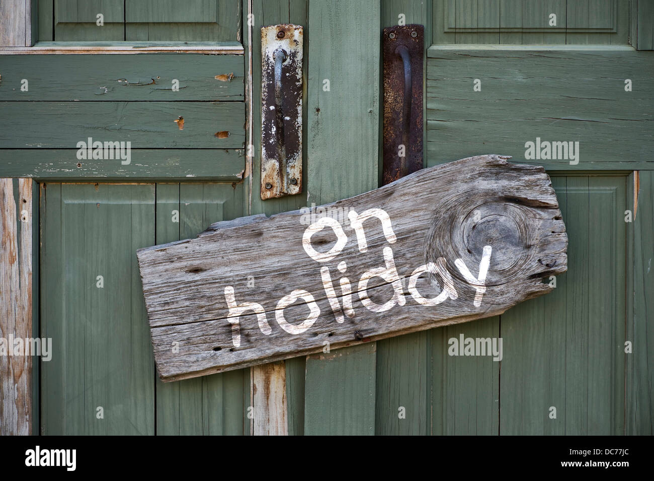 On Holiday Sign Stock Photo - Alamy