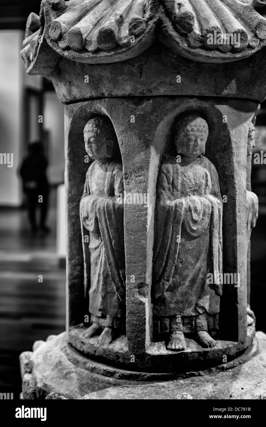 The Stupa Tower (11th-12th century), a Chinese sandstone sculpture. Stock Photo