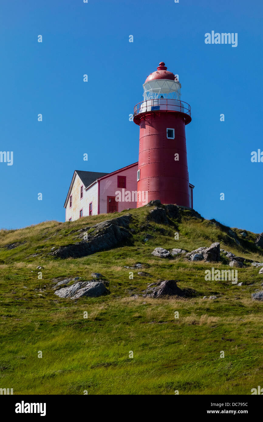 The Ferryland Lighthouse on the east coast of Newfoundland south of the city of St. John's. Stock Photo