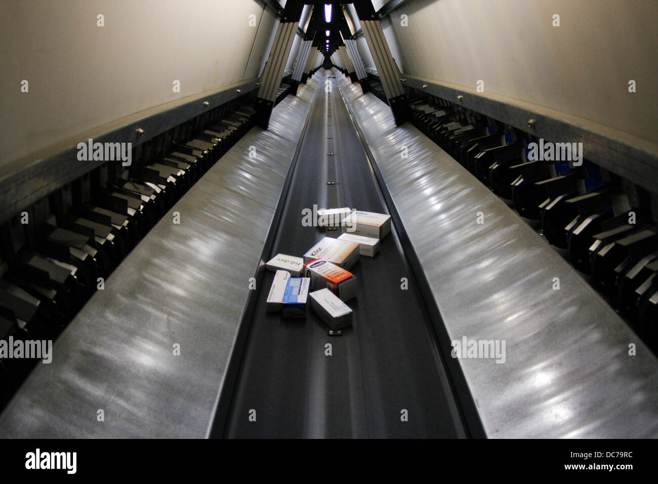 Pharmaceutical drugs warehouse in the Spanish island of Mallorca Stock