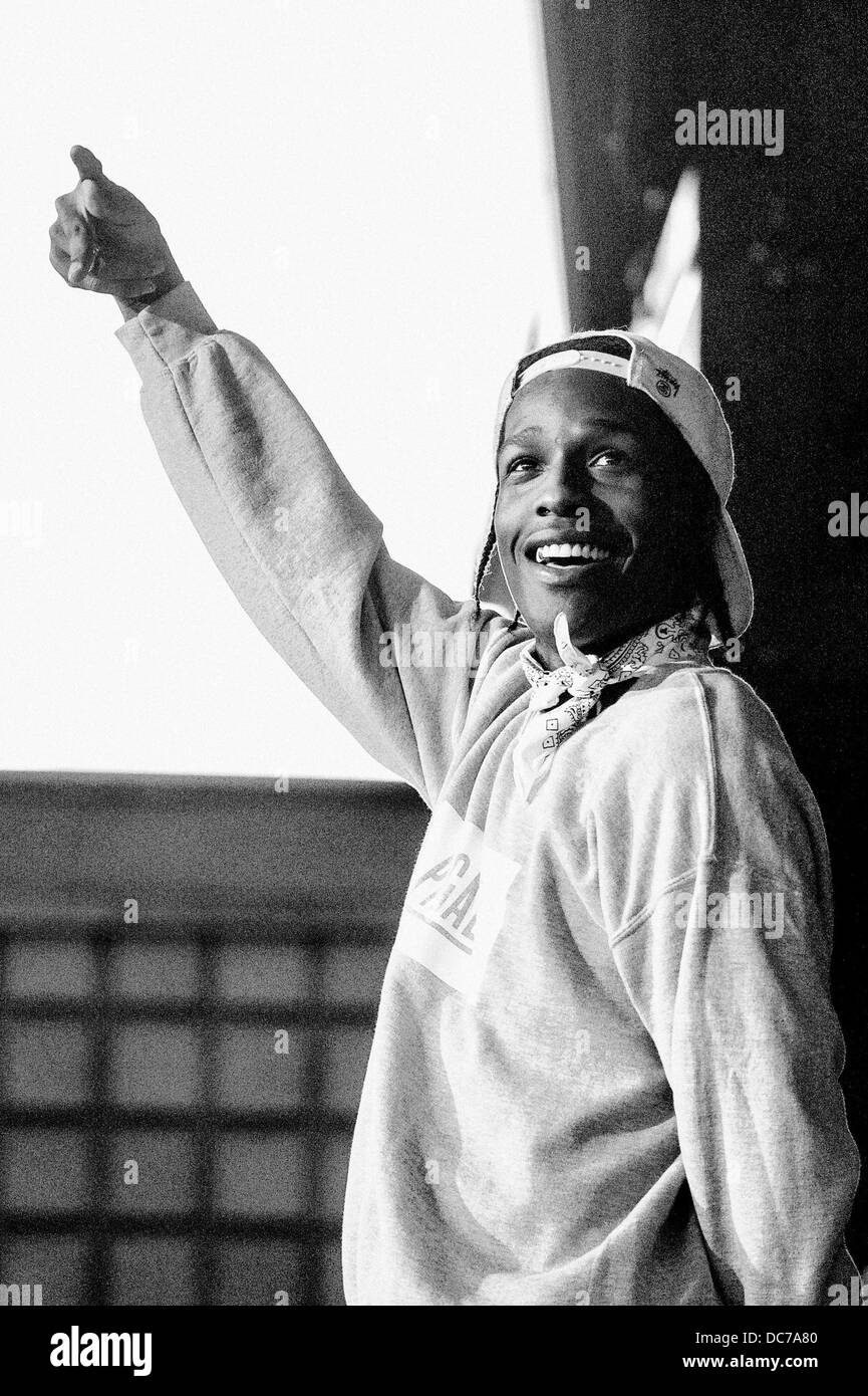 Toronto, Ontario, Canada. 10th Aug, 2013. American rapper A$AP ROCKY performed on stage at Molson Canadian Amphitheatre in Toronto during 'Under The Influence of Music' tour. Credit:  Igor Vidyashev/ZUMAPRESS.com/Alamy Live News Stock Photo