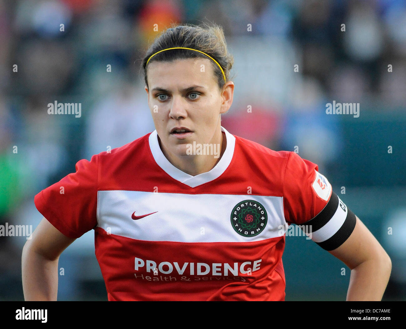 Rochester, NY, USA. 10th Aug, 2013. August 10, 2013: Portland Thorn FC forward Christine Sinclair #12 during the first half of play. The Portland Thorns FC tied the Western New York Flash 0-0 tie at Sahlen's Stadium in Rochester, NY. Credit:  csm/Alamy Live News Stock Photo