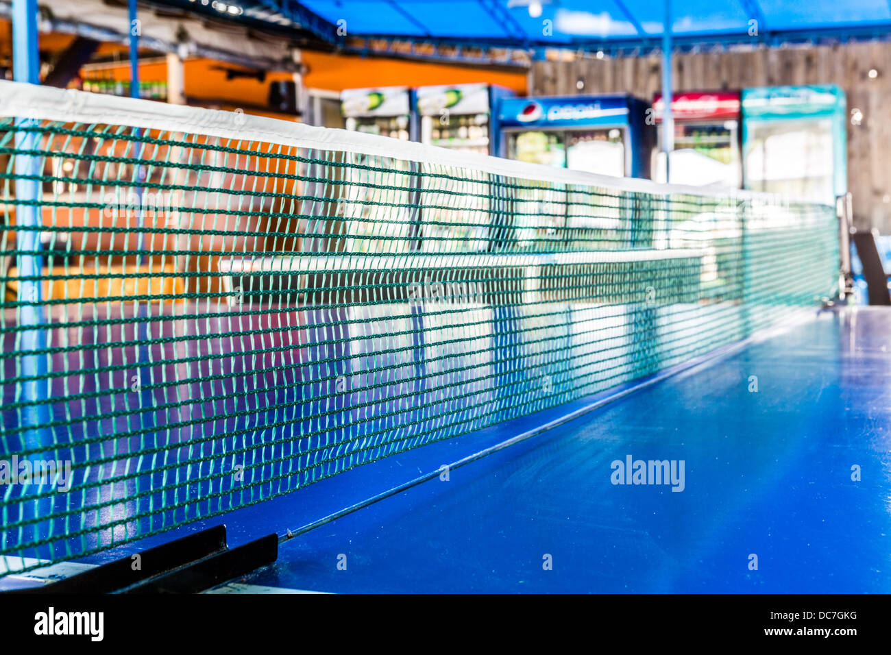 Closeup of a table tennis net in a bar Stock Photo Alamy