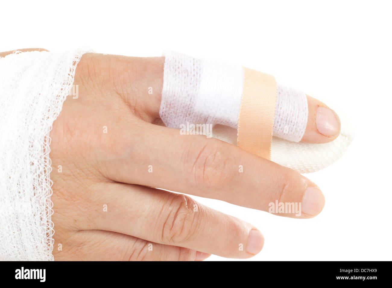 Cut finger white bandage hi-res stock photography and images - Alamy