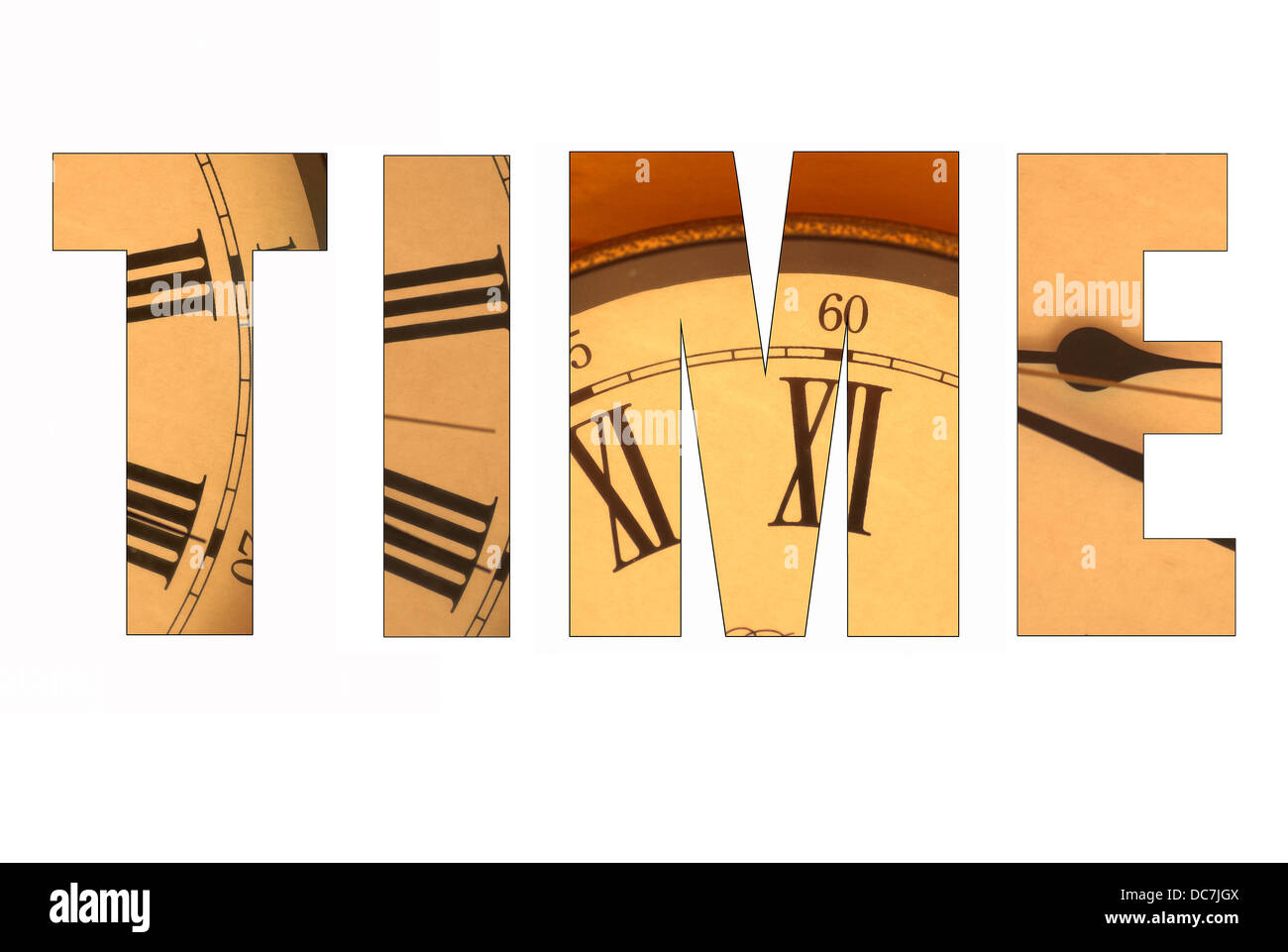 Word picture Time featuring clock faces Stock Photo Alamy