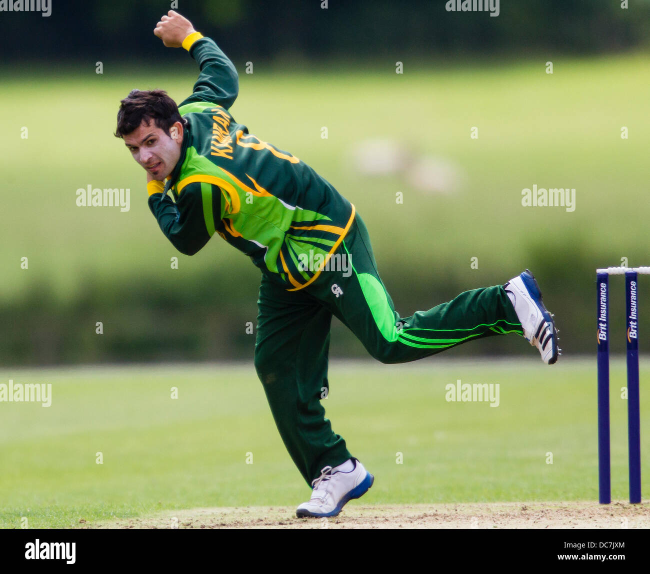 Kibworth, Leicestershire, UK. Sunday 11th August 2013.  Action from the ODI match between Bangladesh u19 and Pakistan u19 as part of the u19 ODI Triangular Tournament played in England. Credit:  Graham Wilson/Alamy Live News Stock Photo