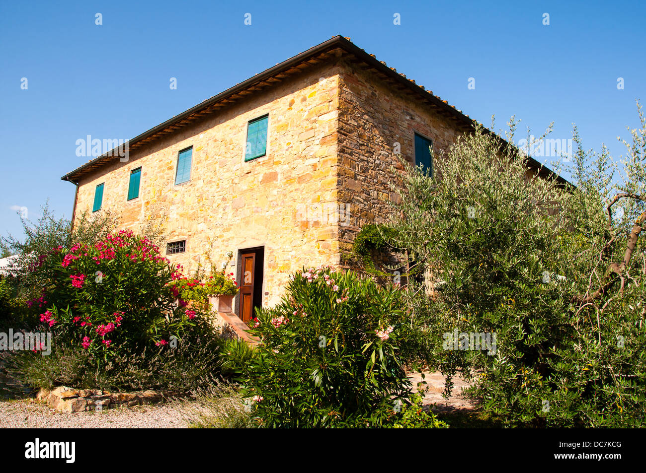 traditional stone house in a hamlet in tuscany, italy Stock Photo