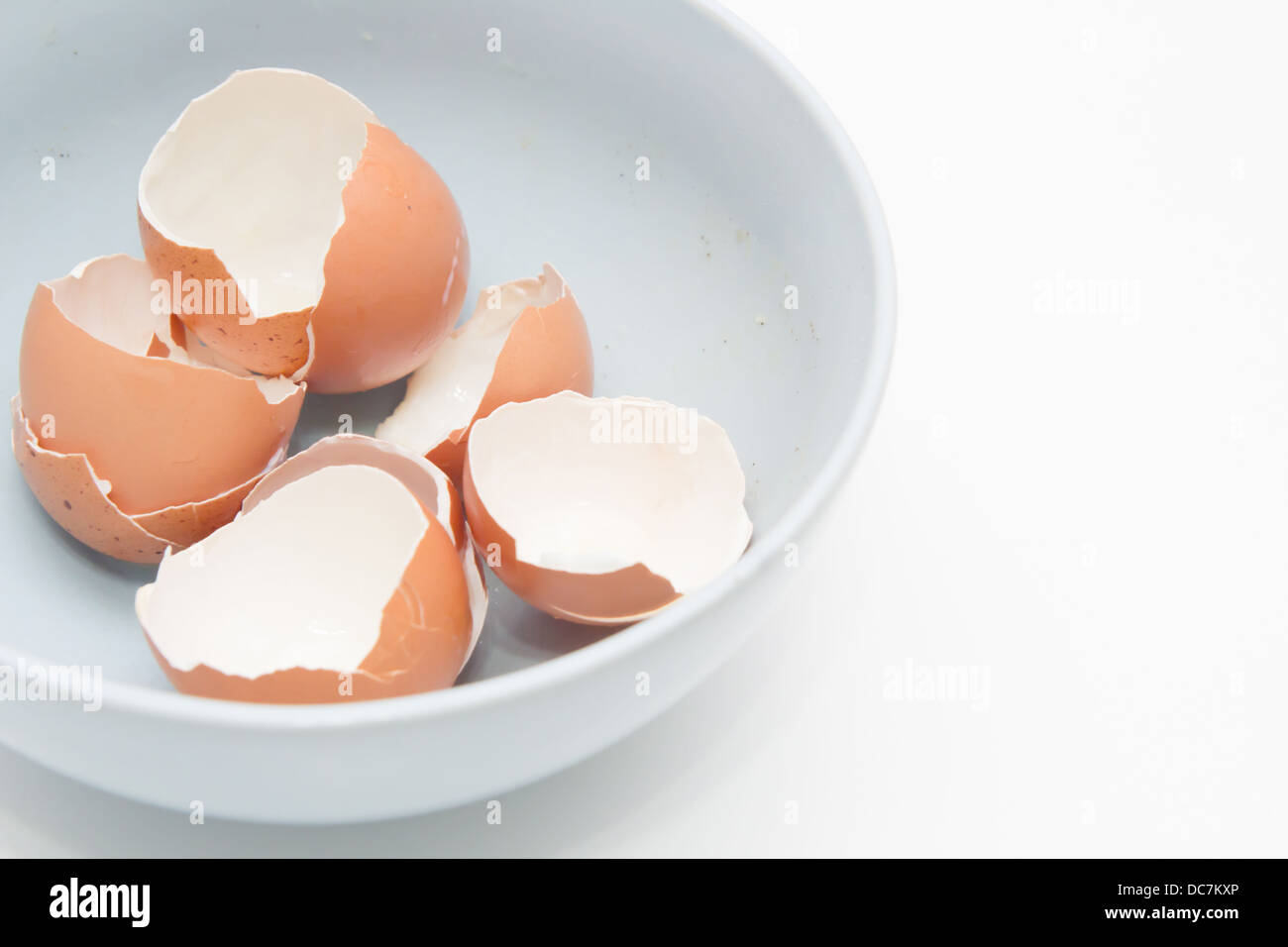 Heap of egg shell in a dirty bowl with white background Stock Photo Alamy