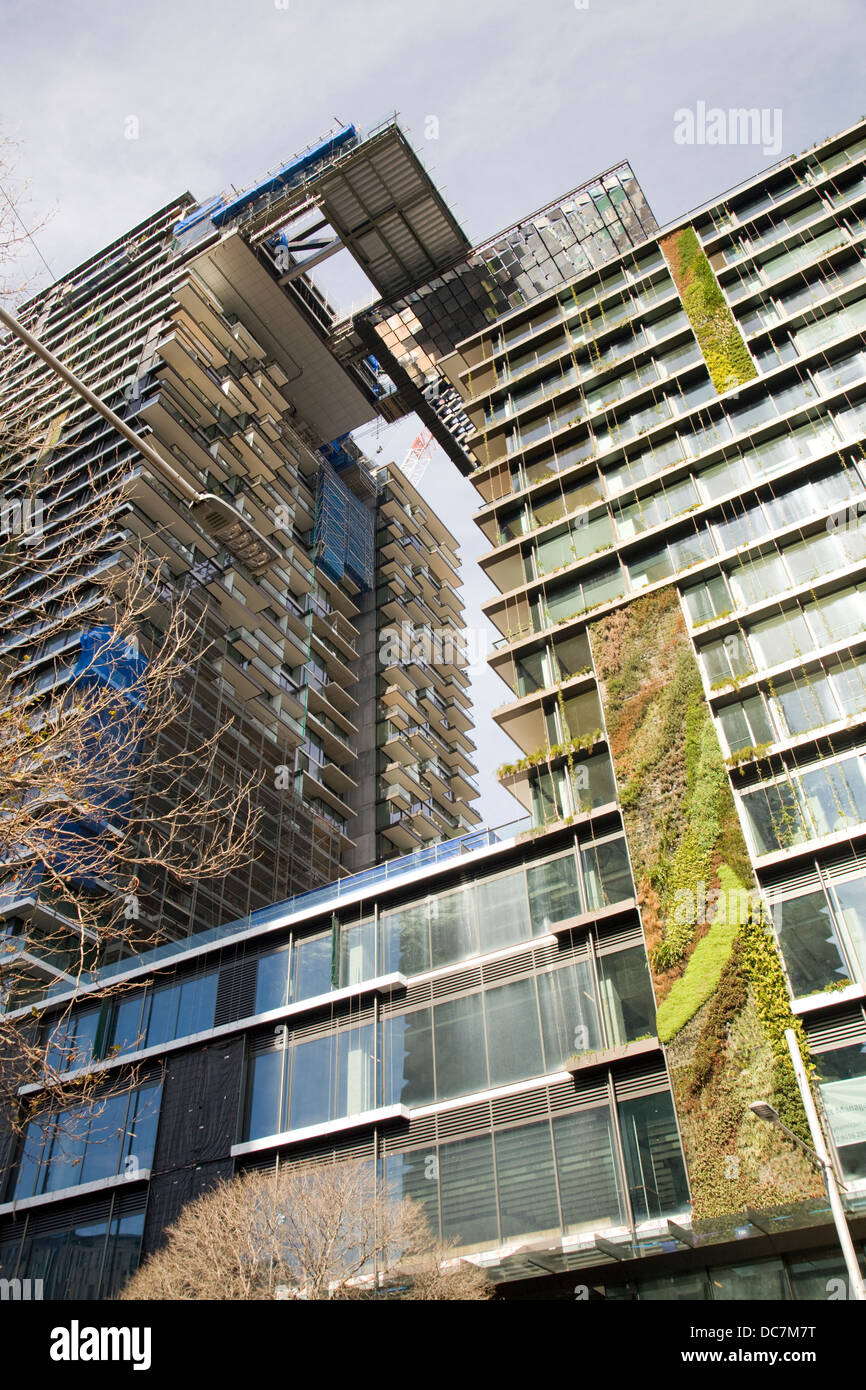 worlds largest vertical plant garden at the Fraser group one central park development, sydney,designed by patrick blanc Stock Photo