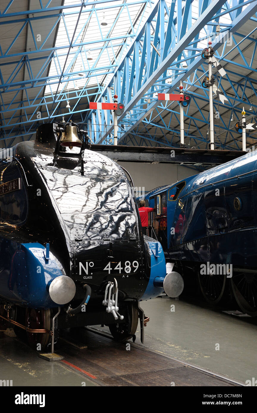 LNER Class A4 Pacific 4489 Dominion of Canada on display in the national railway museum york england uk Stock Photo